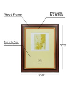 Decorhills DECORHILLS FRAMES & DECOR Rectangular Glass Photo with Wood, Wall Mount Display for 12x16 Inches Picture  - Image 4