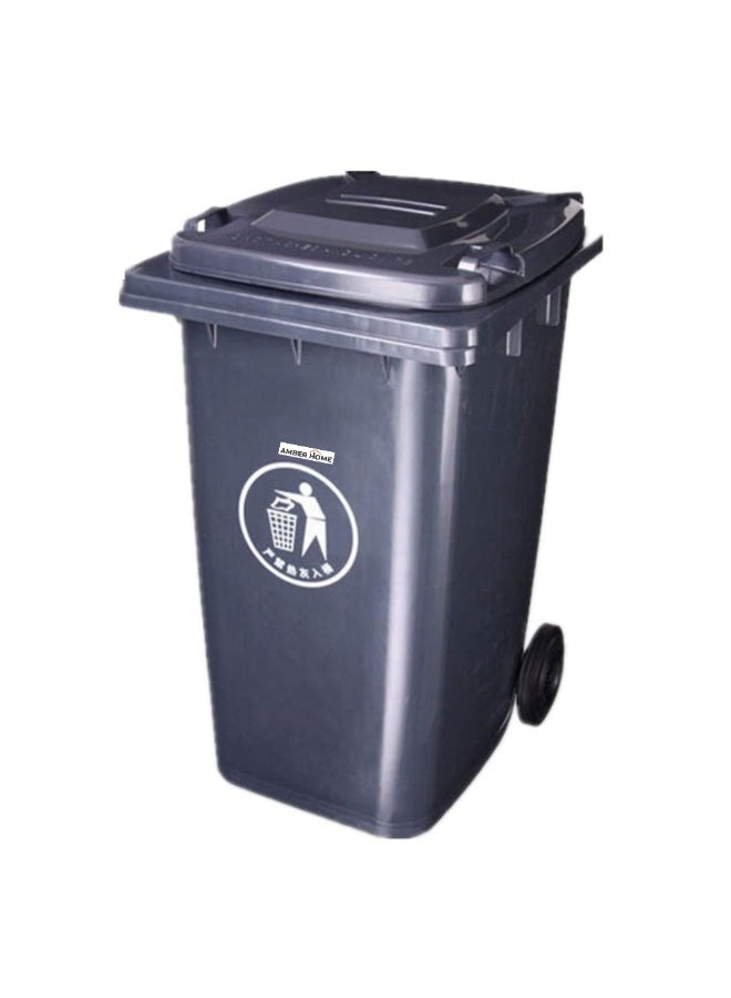 Amber Home Plastic Trash Bin Garbage Bin Outdoor Large Recycling bin 120 Liter Commercial Waste Bin Wheeled Trash Can with Lid Dustbin for Kitchen, Schools, Offices, Restaurants, Parks, Roadsides (Black) - Image 1
