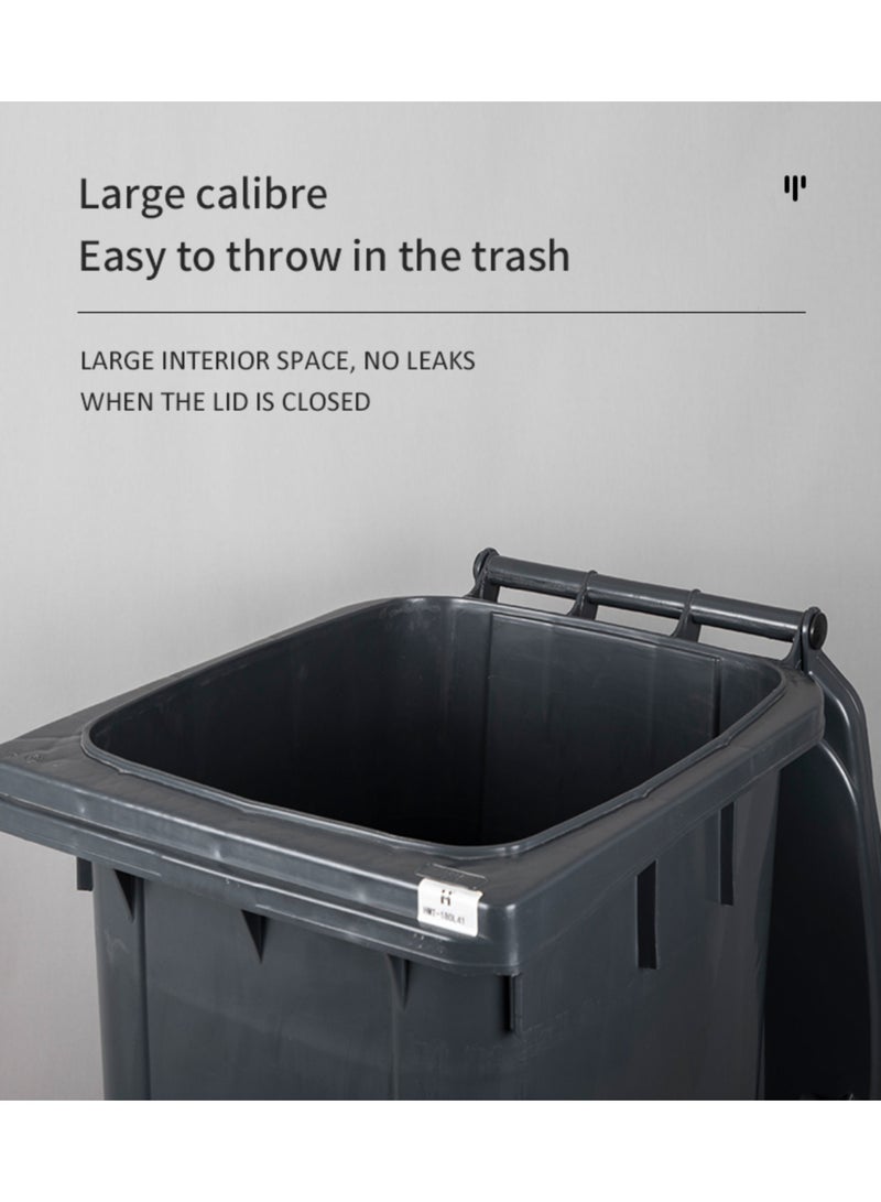 Amber Home Plastic Trash Bin Garbage Bin Outdoor Large Recycling bin 120 Liter Commercial Waste Bin Wheeled Trash Can with Lid Dustbin for Kitchen, Schools, Offices, Restaurants, Parks, Roadsides (Black) - Image 5