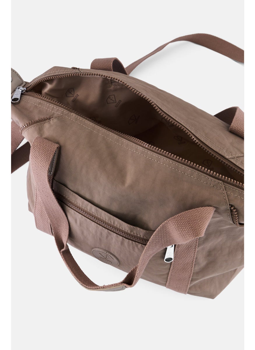 I Love Fashion Women Brand Logo Cross Body Bag 33 L x 29 H x 17 W cm, Taupe  - Image 4
