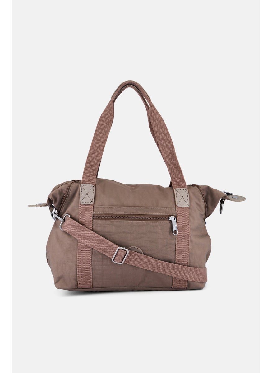 I Love Fashion Women Brand Logo Cross Body Bag 33 L x 29 H x 17 W cm, Taupe  - Image 1