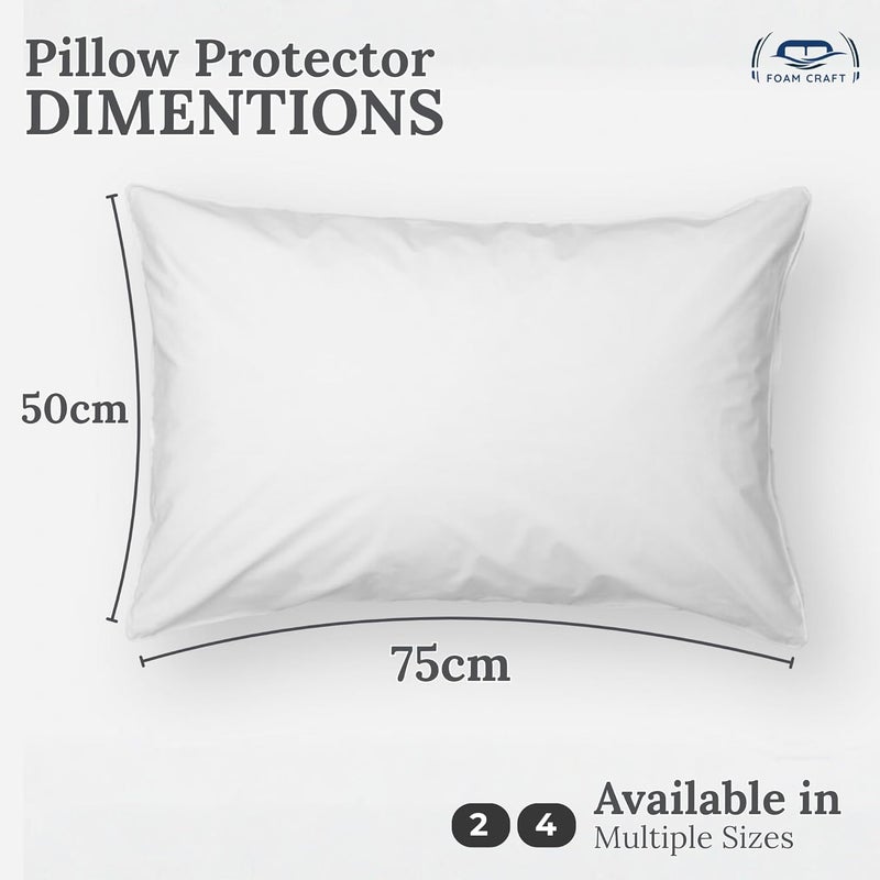 FOAM CRAFT Foamcraft Waterproof Pillow Protectors - Zippered Pillow Covers, 100% Waterproof Microfiber, Dust Mite Proof, Hotel Quality (2 Pack, 50 x 75cm) - Image 2