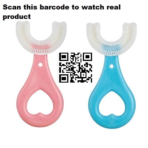 MAGHROLA® MAGHROLA® U-shaped 360° Soft Silicone Head toothbrush for Kids 2-6 years Toddlers Oral Mouth-Cleaning Brush For Children,baby grils baby boys [multicolor ] pack of 2 ] - Image 2