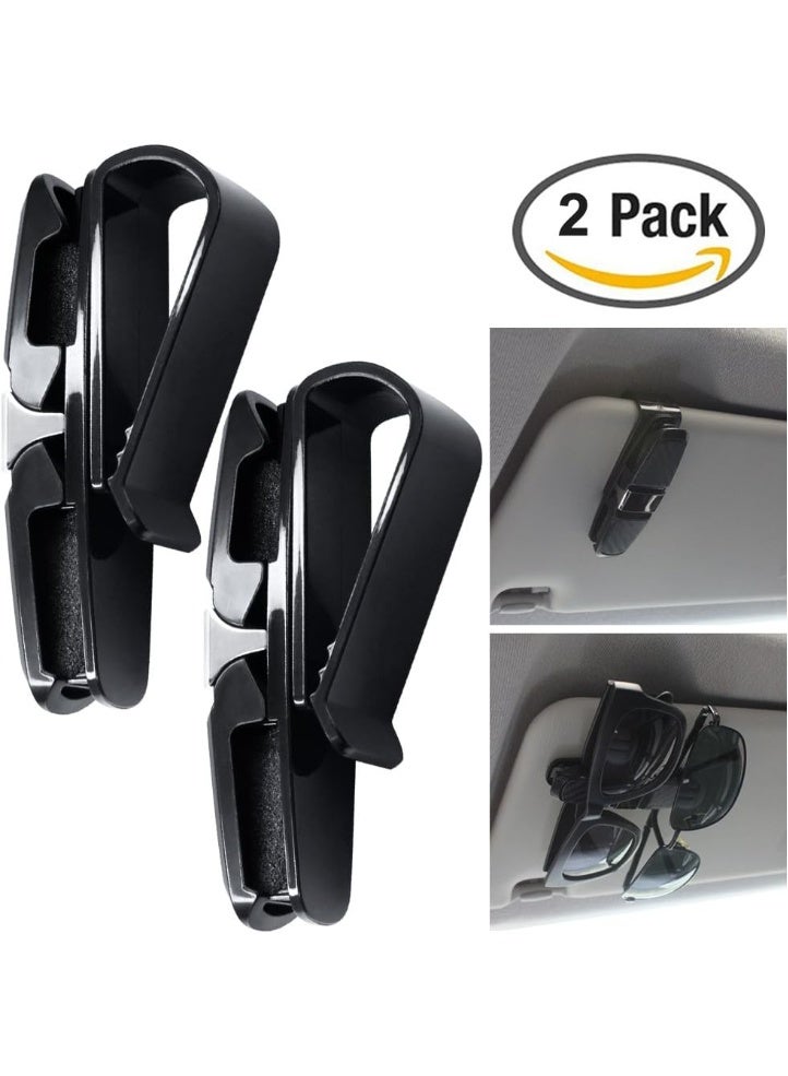 حاملين عدسات لحامل شمس السيارة، حامل نظارات شمسية ونظارات عادية مع مشبك تذكرة وبطاقة - أسود - Image 4