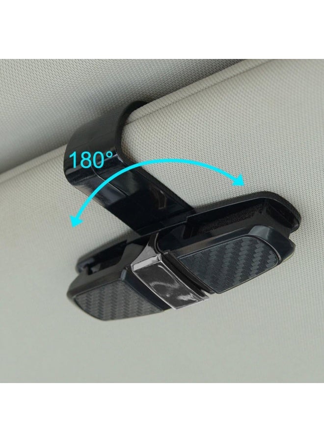 حاملين عدسات لحامل شمس السيارة، حامل نظارات شمسية ونظارات عادية مع مشبك تذكرة وبطاقة - أسود - Image 5