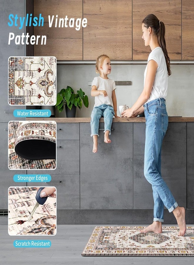 Calyrex 2Pcs Kitchen Rugs, Cushioned Anti Fatigue Kitchen Mat PVC Non Slip Waterproof Rug Runner Comfort Standing Floor Mats Kitchen Carpet Set for Sink, Laundry - Image 5