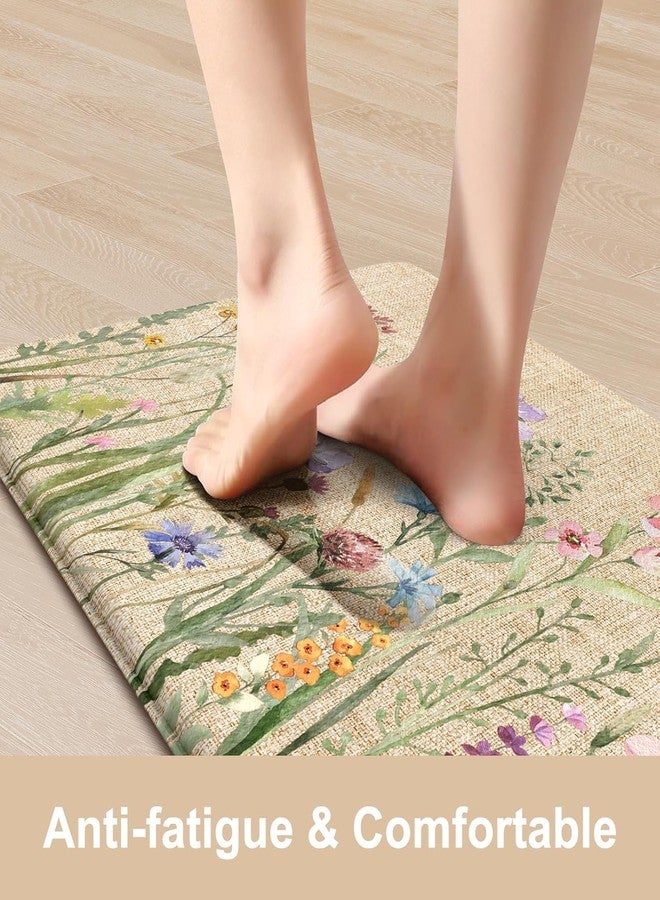 Calyrex 2Pcs Kitchen Rugs, Cushioned Anti Fatigue Kitchen Mat PVC Non Slip Waterproof Rug Runner Comfort Standing Floor Mats Kitchen Carpet Set for Sink, Laundry - Image 3