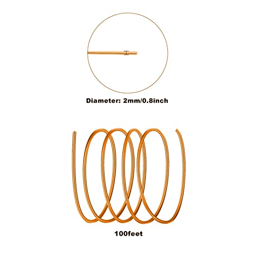 YuxingK 2mm Aluminum Wire 100ft 12 Gauge Bendable Anodized Metal for Sculpting Jewelry Making Armature Making Wire Weaving Wrapping Crafting - Image 3