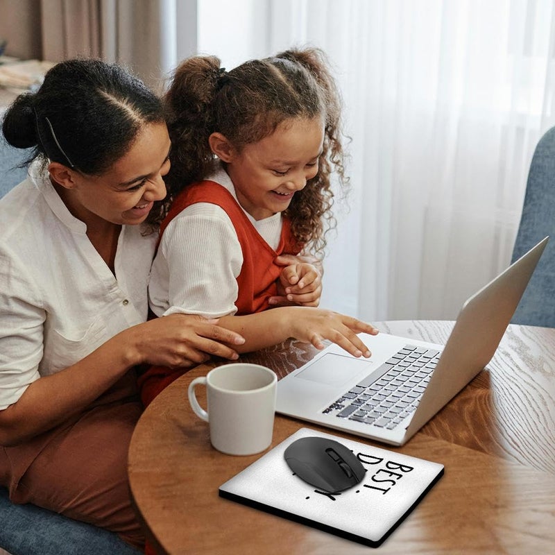 3dRose LLC 8 x 8 x 0.25 Inches Mouse Pad, Best Daddy Ever Gifts for Fathers Dads Good for Fathers Day Black Text (mp_151486_1) - Image 2