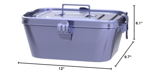 Kitchen Flower Stainless Steel Rectangular Kimchi Food Storage Container (8L / 271oz / 12"") - Image 4