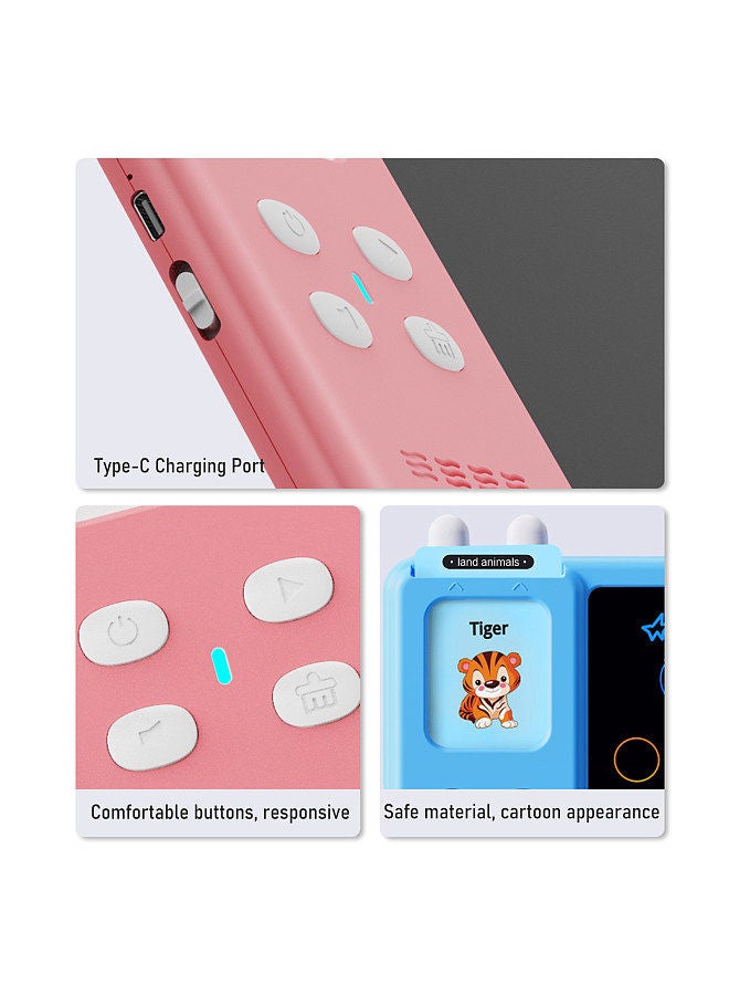 Talking Flash Cards Writing Tablet 2 in 1 Educational Child LCD Drawing Board Autism Sensory Speech Therapy Toddler Talking Flash Cards Drawing Tablet for Kids with 224 Sight Words Pink  - Image 3