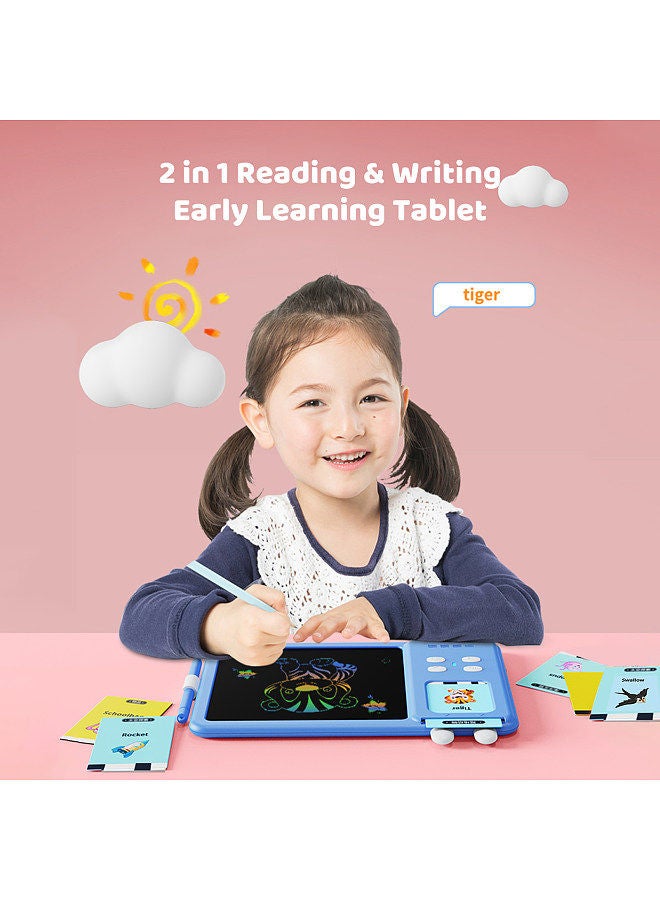 Talking Flash Cards Writing Tablet 2 in 1 Educational Child LCD Drawing Board Autism Sensory Speech Therapy Toddler Talking Flash Cards Drawing Tablet for Kids with 224 Sight Words Pink  - Image 4