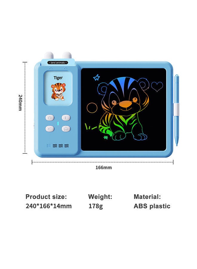 Talking Flash Cards Writing Tablet 2 in 1 Educational Child LCD Drawing Board Autism Sensory Speech Therapy Toddler Talking Flash Cards Drawing Tablet for Kids with 224 Sight Words Pink  - Image 2