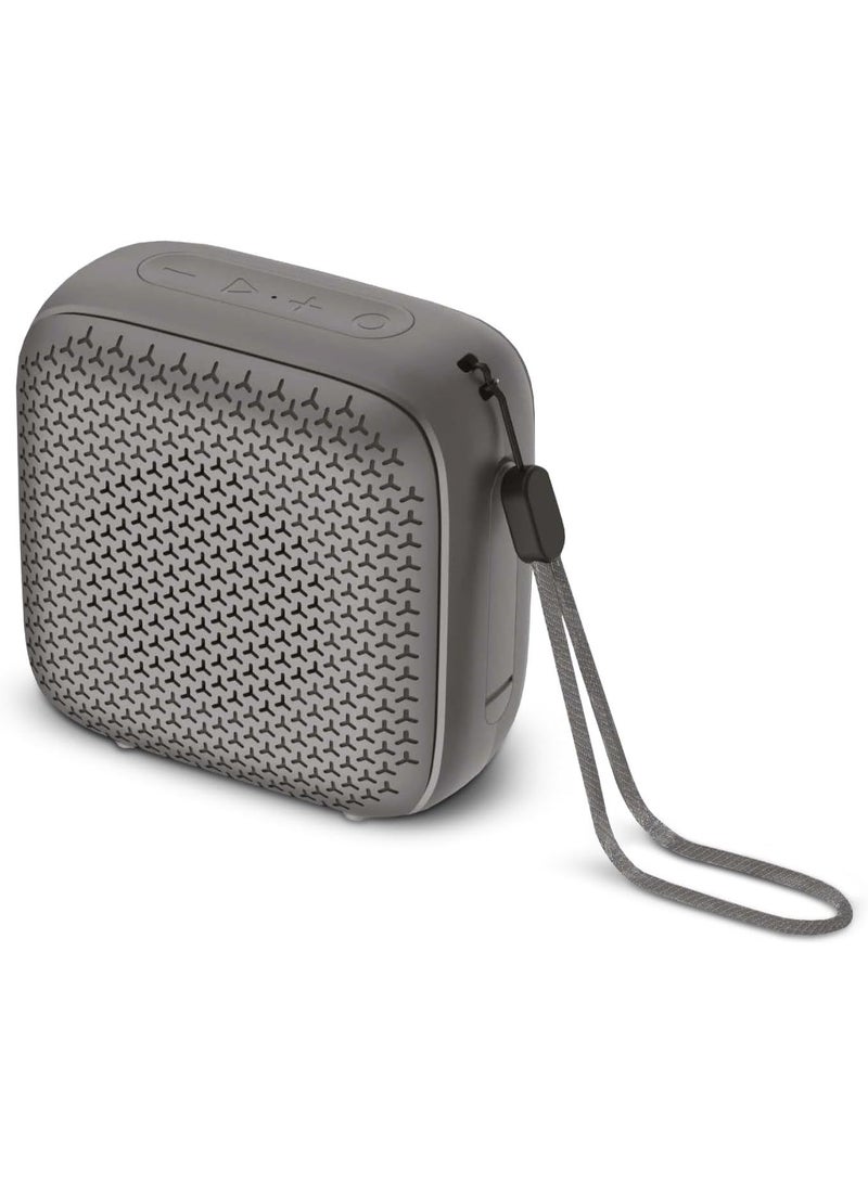 Walk Audio Fonic Wireless Speaker (Grey) | Portable Wireless Speaker, Built-In Mic, IPX4 Waterproof, TWS Stereo Pairing, 5W Output, USB-C Charging, 4-5hr Playtime - Image 1