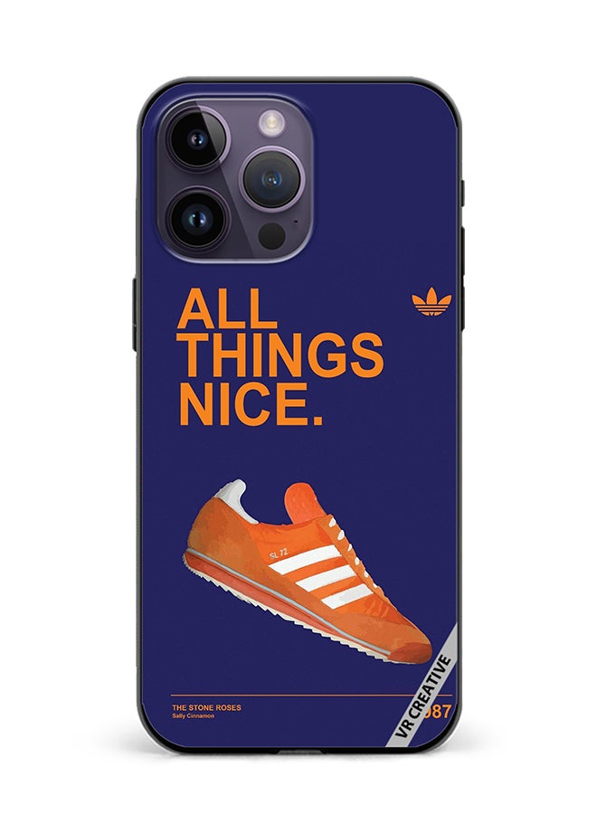 VR CREATIVE غطاء حماية لجهاز آبل آيفون 15 برو بتصميم أديداس متعدد الألوان - Image 1