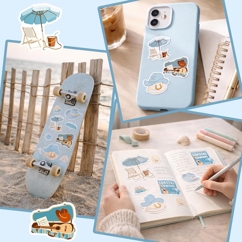 QTL Blue Cowgirl Stickers for Teens Girls, Waterproof Vinyl Stickers for Summer Party Favors and Birthday Gifts, Ideal for Water Bottles, Laptops, 50PCS - Image 2