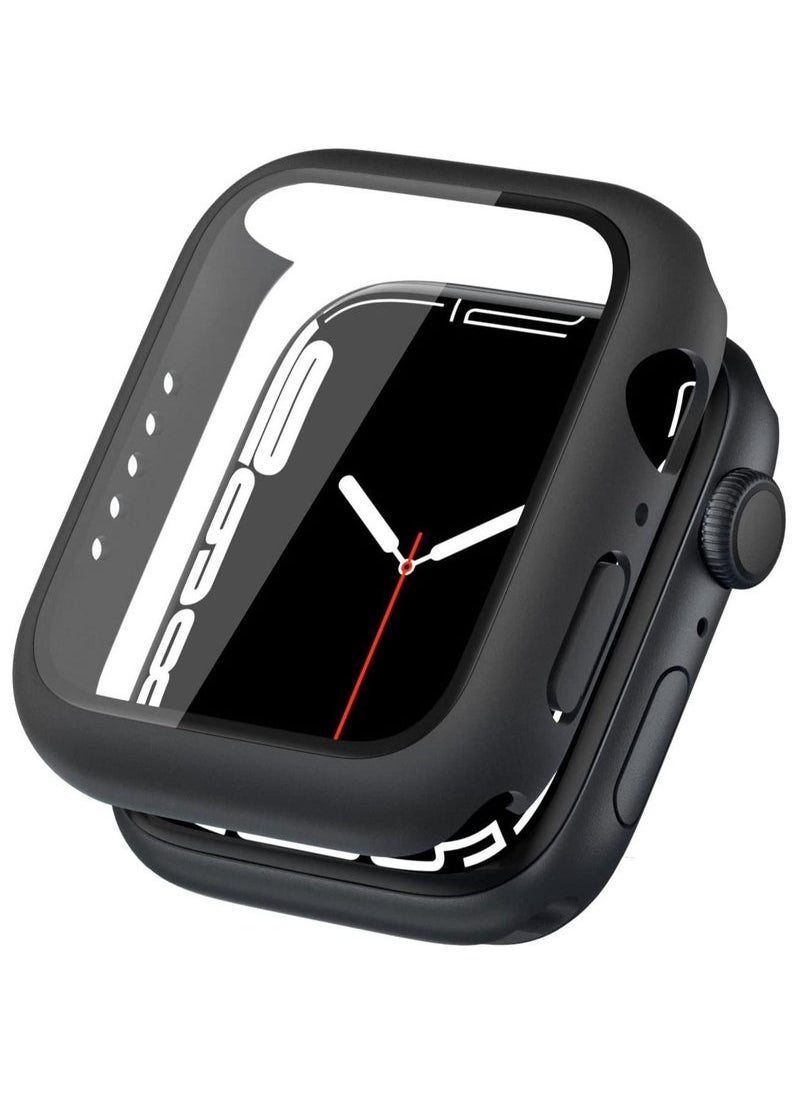 TWEGGON - Apple Watch 9/8/7 Case 45mm, Protection Case with Tempered Glass Case for Apple Watch 9/8/7 45mm Black - Image 1