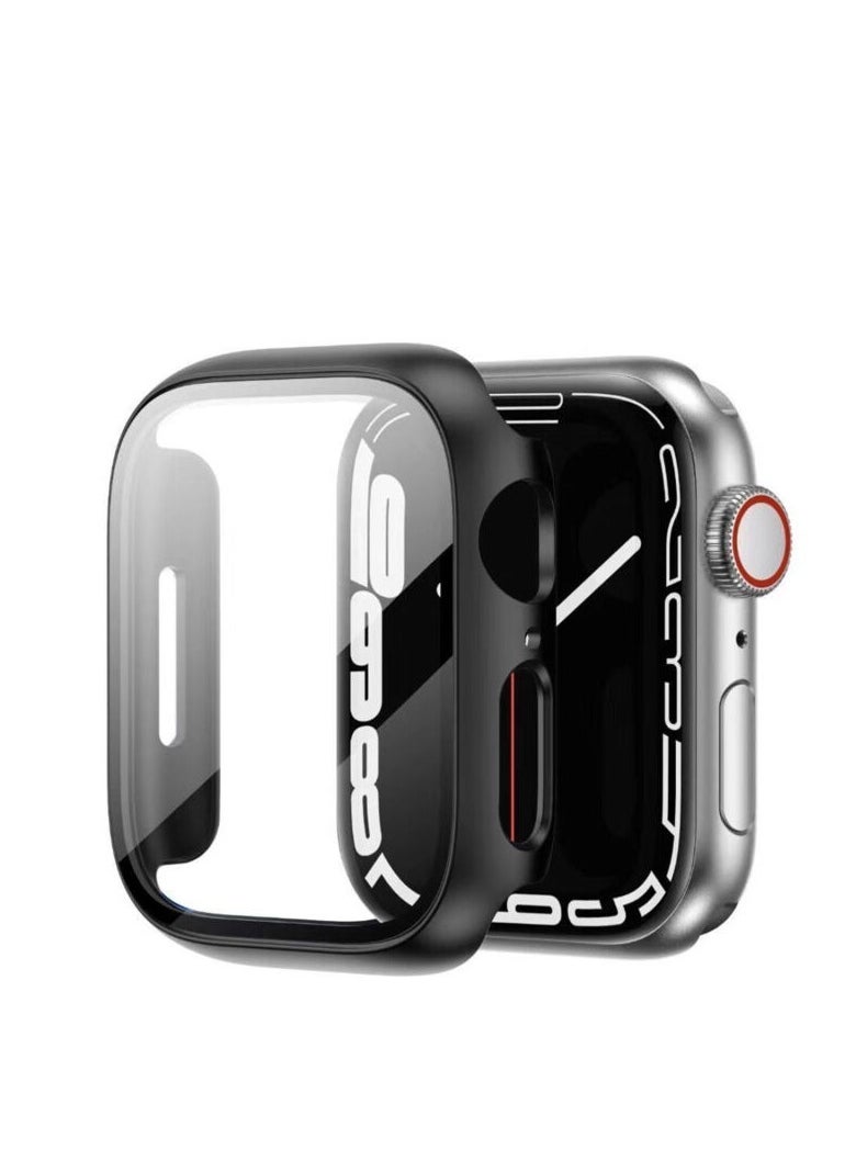 TWEGGON - Apple Watch 9/8/7 Case 45mm, Protection Case with Tempered Glass Case for Apple Watch 9/8/7 45mm Black - Image 1
