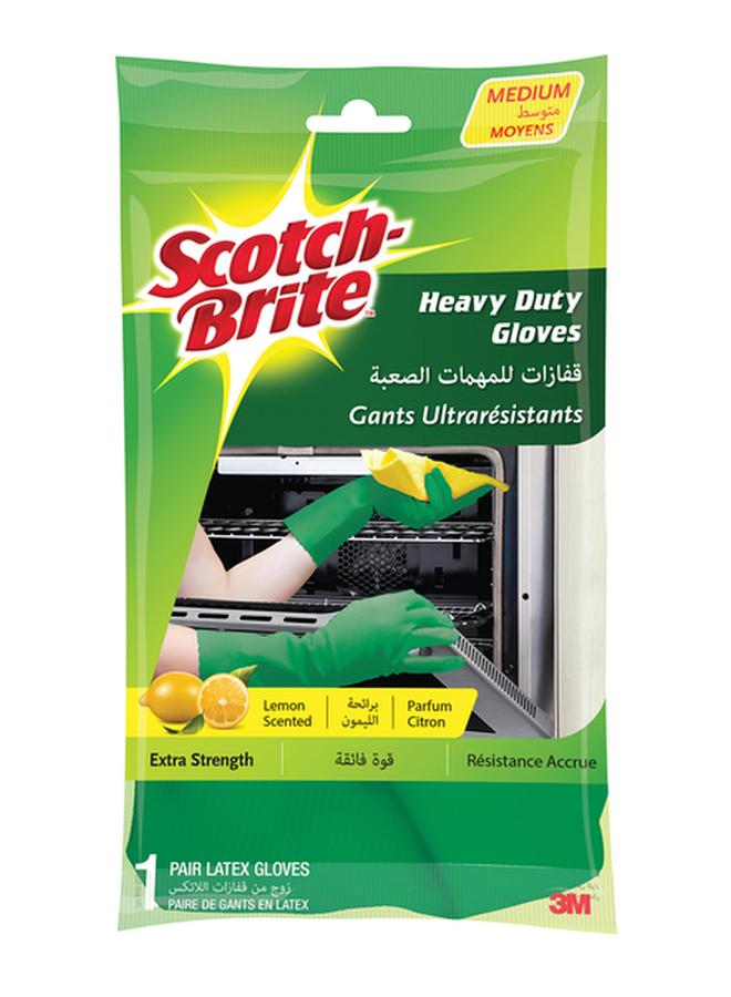 Scotch Brite Lemon Scented Maximum Strength Extra Strong and Heavy-Duty Gloves Red Medium XN001002973 - Image 1