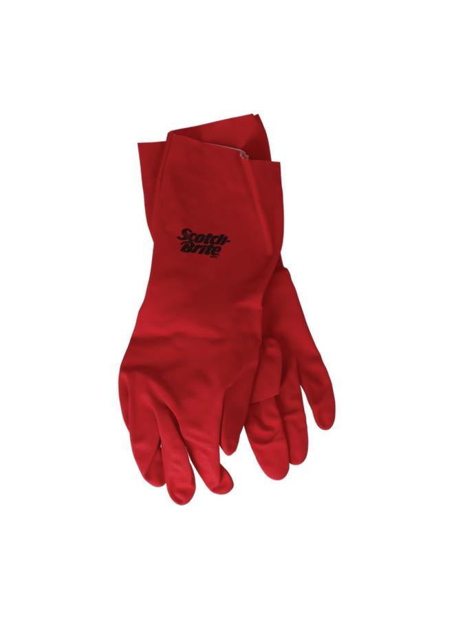 Scotch Brite Lemon Scented Maximum Strength Extra Strong and Heavy-Duty Gloves Red Medium XN001002973 - Image 2