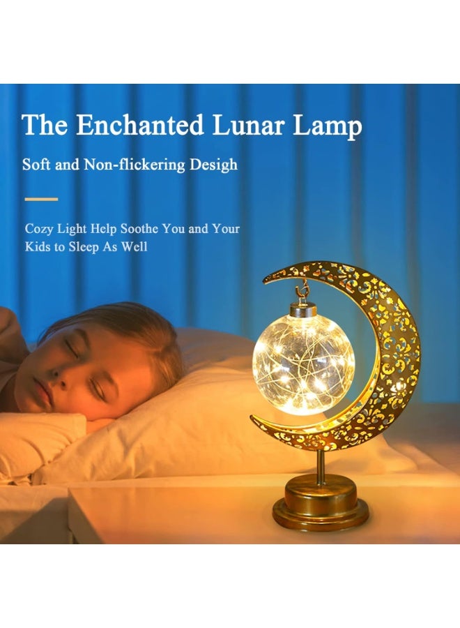 Yakiter Moon Lamp Ball,Ramadan Decorations for Home,Eid Mubarak Decorations,Ramadan Lights Decorations,Enchanted Lunar Lamp,Ramadan Home Table Decor,Galaxy Light,Moon Night Light,Battery Operated Lamp - Image 4