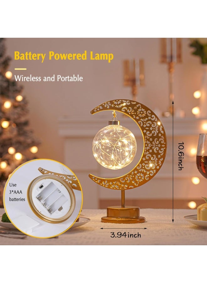 Yakiter Moon Lamp Ball,Ramadan Decorations for Home,Eid Mubarak Decorations,Ramadan Lights Decorations,Enchanted Lunar Lamp,Ramadan Home Table Decor,Galaxy Light,Moon Night Light,Battery Operated Lamp - Image 3