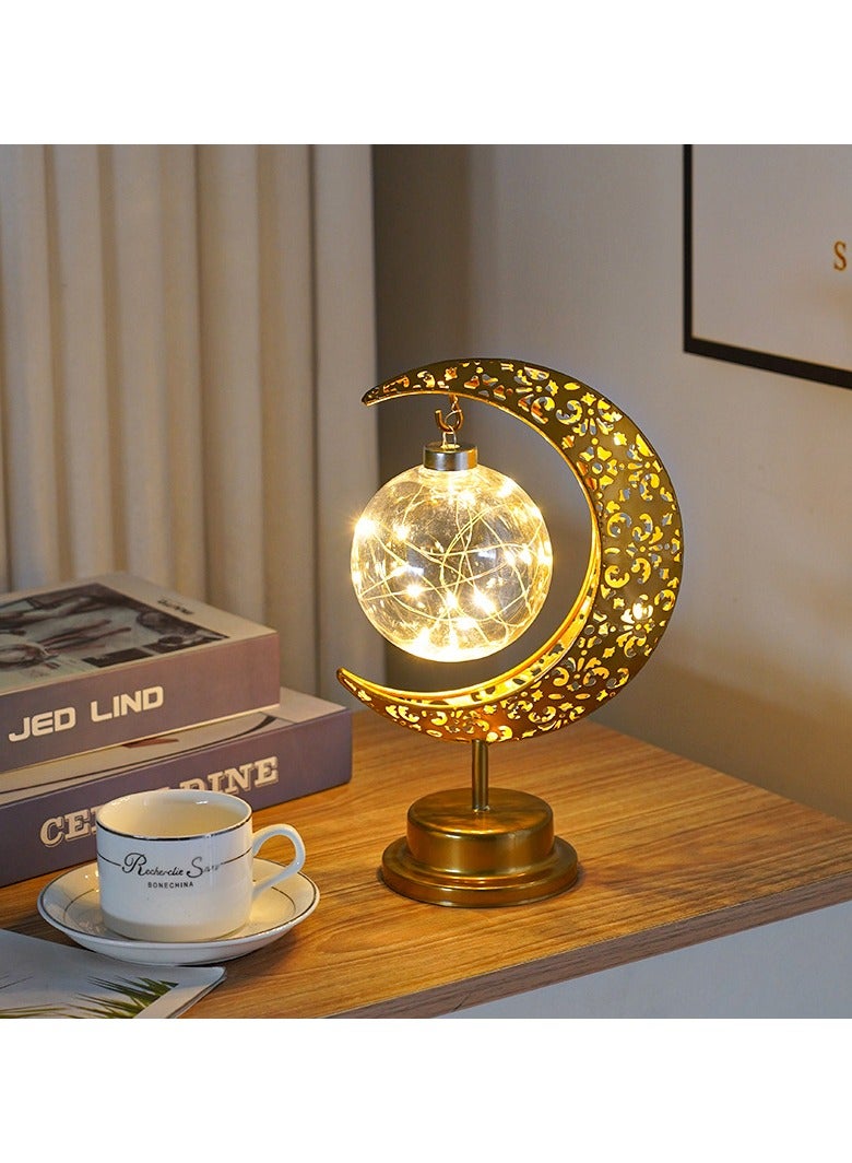 Yakiter Moon Lamp Ball,Ramadan Decorations for Home,Eid Mubarak Decorations,Ramadan Lights Decorations,Enchanted Lunar Lamp,Ramadan Home Table Decor,Galaxy Light,Moon Night Light,Battery Operated Lamp - Image 1
