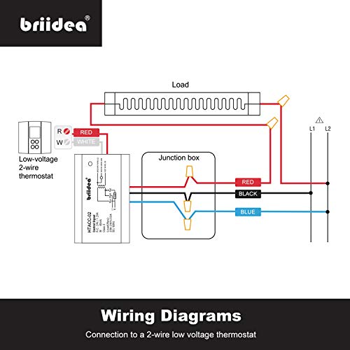 Briidea 220V 240V On/Off Switch Electric Heating Relay with Built-in 24V Transformer, Replacement for Any Relay, Compatible with 24V Thermostat - Image 3
