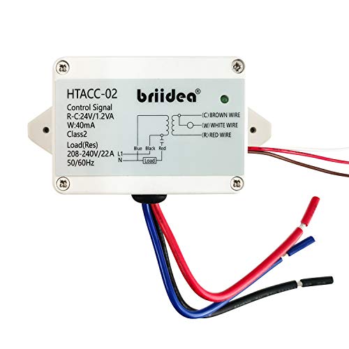 Briidea 220V 240V On/Off Switch Electric Heating Relay with Built-in 24V Transformer, Replacement for Any Relay, Compatible with 24V Thermostat - Image 1