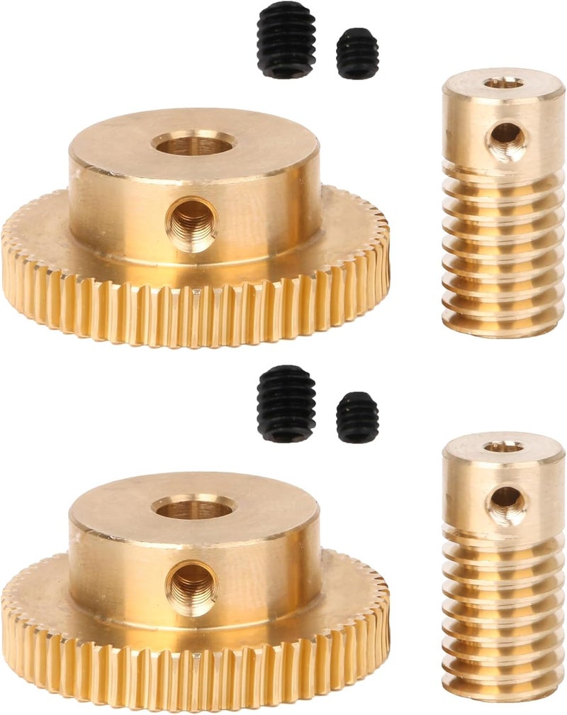 CNBTR 6MM Hole Dia Brass Gear Shaft & 31MM 0uter Dia 60T Brass Gear Wheel 0.5 Modulus Set - Image 1