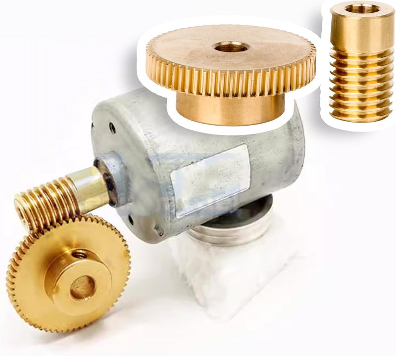 CNBTR 6MM Hole Dia Brass Gear Shaft & 31MM 0uter Dia 60T Brass Gear Wheel 0.5 Modulus Set - Image 2