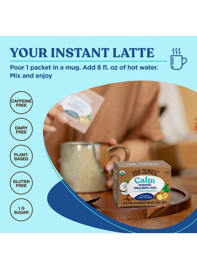 Four Sigmatic Chai Latte by Four Sigmatic | Organic Instant Chai Latte with Turkey Tail, Reishi Mushrooms & Coconut Milk Powder | Supports Gut & Digestion Health | Decaf, No Dairy & Gluten-Free | 10 Count  - Image 4
