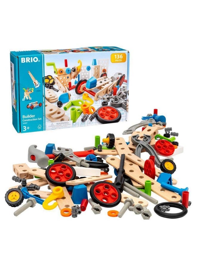 Brio BRIO Builder 34587 Construction Set - 136-Piece STEM Toy with Wood and Plastic for Kids | Enhances Creative Skills | Safety Tested | Age 3 and Up  - Image 4