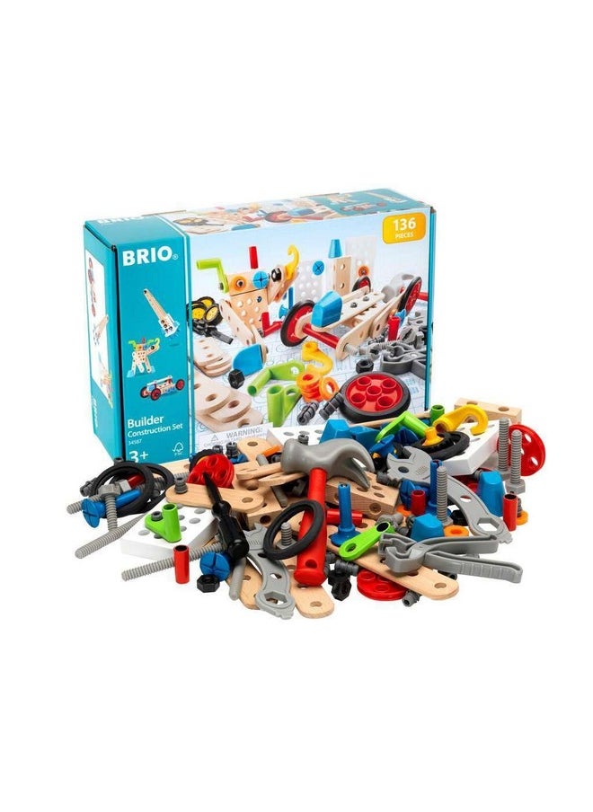 Brio BRIO Builder 34587 Construction Set - 136-Piece STEM Toy with Wood and Plastic for Kids | Enhances Creative Skills | Safety Tested | Age 3 and Up  - Image 5