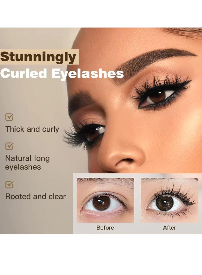 QiBest Black Eyelash Curling Mascara and Eyelash Growth Serum Set 2 in 1 Set for Longer Thicker Eyelash Natural Thick Curly Rooted Long Eyelashes Lash Growth Serum Eyelash Mascara  - Image 5