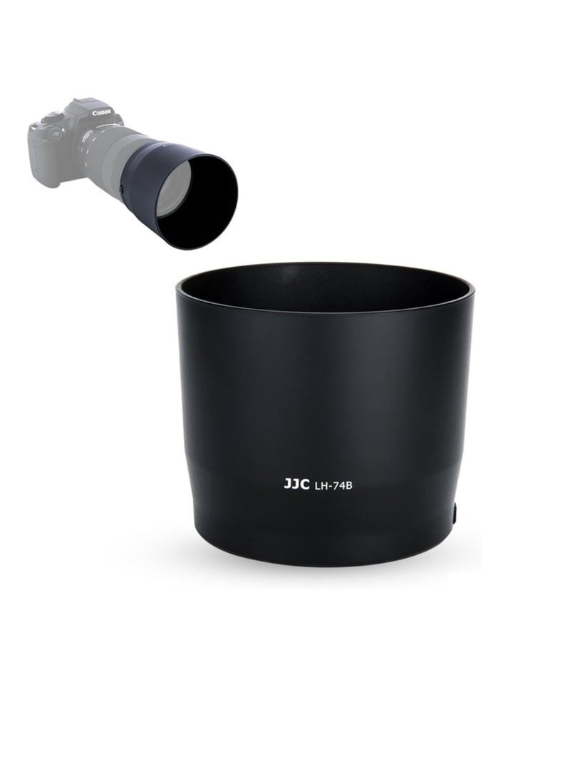 JJC - Dedicated Lens Hood Shade Protector for Canon RF 100-400mm F5.6-8 is USM & EF 70-300mm f/4-5.6 is II USM Lens Replaces Canon ET-74B Lens Hood Reversible/Bayonet/with Button to Lock or Release - Image 1