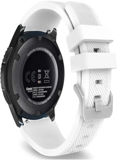 MoKo MoKo Band Compatible with Samsung Galaxy Watch 3 45mm/Gear S3 Frontier/Classic/Galaxy Watch 46mm/Huawei Watch GT2 Pro/GT 46mm/GT2 46mm/Ticwatch Pro 3, Silicone Strap Fit 22mm Band, White 