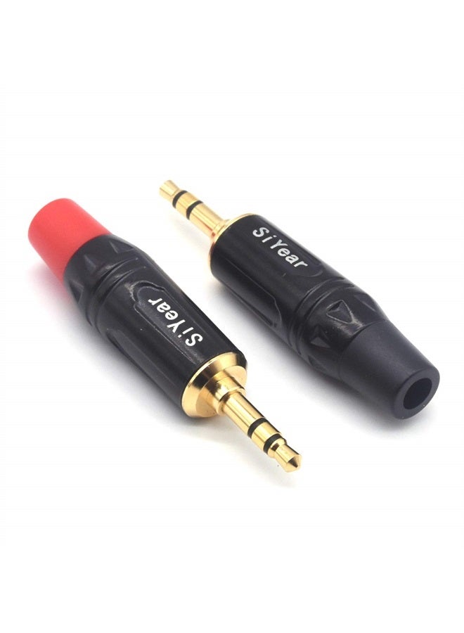 SiYear 3-Pole 3.5mm Stereo Headphone Jack Male Plug Repair Replacement Solder Adapter, 3.5mm (1/8inch ) Solder Type DIY Audio Cable Connector(2PACK) - Image 1