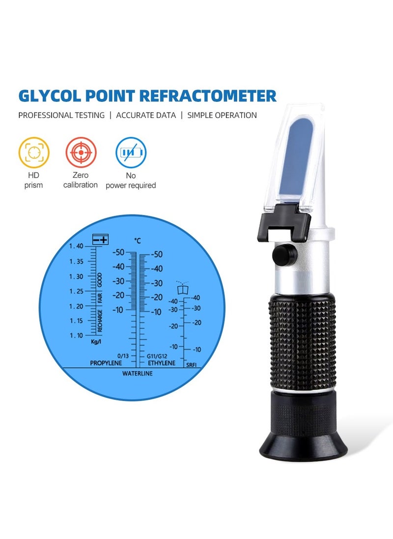 Handheld Glass Freezing Point Water Tester - Accurate Measurement for Antifreeze, Battery Fluid, and Cleaning Solutions, Compact, and Lightweight Refractometer for Automotive Battery Engine Coolant