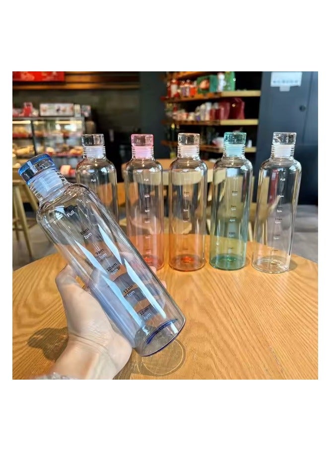 زجاجة مياه رياضية بلاستيك صحي مع علامات زمنية، قابلة لإعادة الاستخدام ومضادة للتسرب، مثالية للرجال والنساء لصالة الألعاب الرياضية و كرة القدم و الأنشطة الخارجية، المدرسة، اللياقة البدنية، و للعمل  الحليب والعصير، زجاجة ماء شفافه جيم صحية متعددة الاستخدامات للجيم والمدرسة - زجاجه ماء مضادة للتسرب - ازازة مياه شفافة مع علامات للوقت - زجاجة ماية و عصير ولبن للاطفال و للمدرسة - Image 3