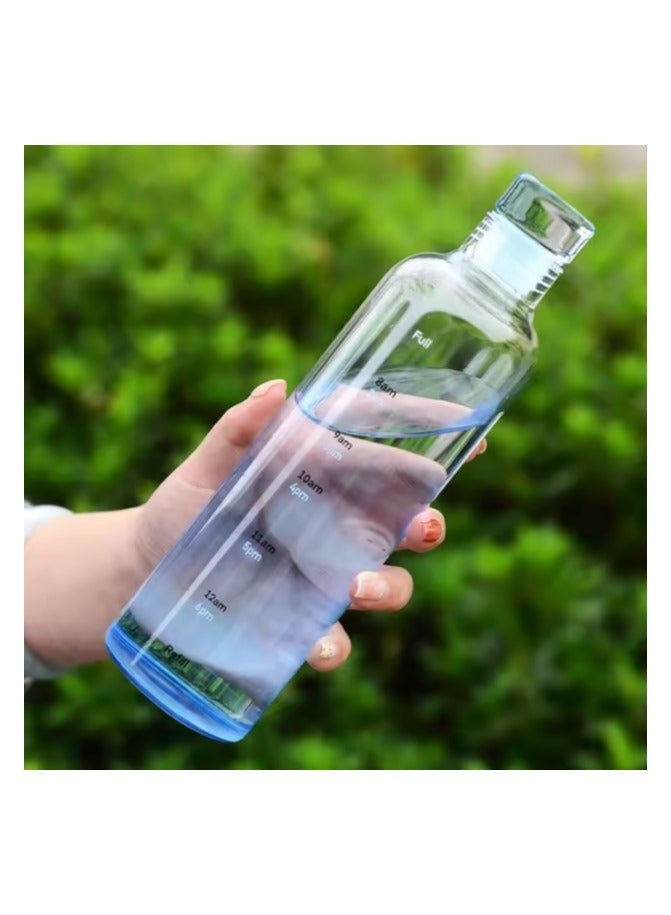 زجاجة مياه رياضية بلاستيك صحي مع علامات زمنية، قابلة لإعادة الاستخدام ومضادة للتسرب، مثالية للرجال والنساء لصالة الألعاب الرياضية و كرة القدم و الأنشطة الخارجية، المدرسة، اللياقة البدنية، و للعمل  الحليب والعصير، زجاجة ماء شفافه جيم صحية متعددة الاستخدامات للجيم والمدرسة - زجاجه ماء مضادة للتسرب - ازازة مياه شفافة مع علامات للوقت - زجاجة ماية و عصير ولبن للاطفال و للمدرسة - Image 2