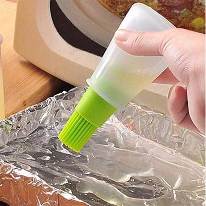 Lexazo Silicon Oil Bottle Brush Liquid Oil Basting BBQ Pen Cake Butter Bread Pastry Brush Grill Oil Bottle Brushes Baking Tool Safe Kitchen Tool Multicolor Pack of 1 - Image 4