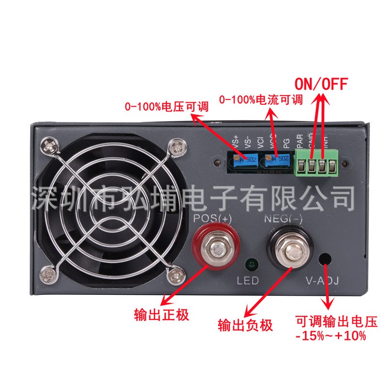 مزود طاقة تحويل رقمي 1500W12V عرض عالي الطاقة 13.5V24V36V72V110V لمعدات الصناعة مزود طاقة DC - Image 3