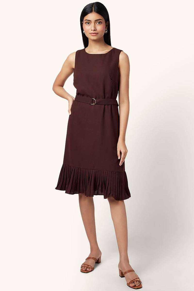 Annabelle Women's Annabelle Brown Dress Regular Fit,Brown,XS - Image 3