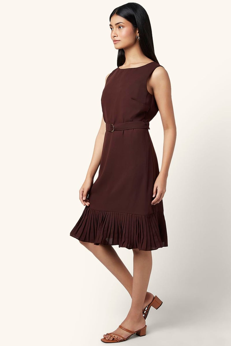 Annabelle Women's Annabelle Brown Dress Regular Fit,Brown,XS - Image 5