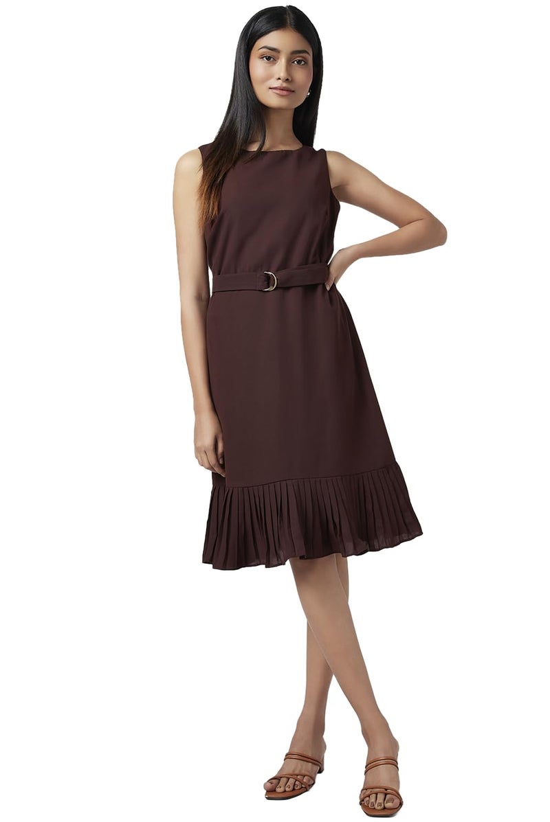 Annabelle Women's Annabelle Brown Dress Regular Fit,Brown,XS - Image 1