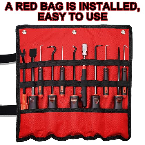 KEZE 11Pcs Carbon Steel Precision Pick & Hook Set with Scraper and Magnetic Telescoping Tool Kit for Remove Automotive Electronics Maintenance Hoses Gasket Hand Pick Up Tools - Image 4