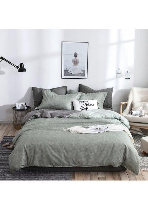 4-Piece Bedding Set Sheet set Comforter Set Luxurious Cotton and Soft Microfiber with 1 Duvet/Quilt Cover And 1 Flat sheet And 2 Pillowcases King 2.2m bed (220*240cm)