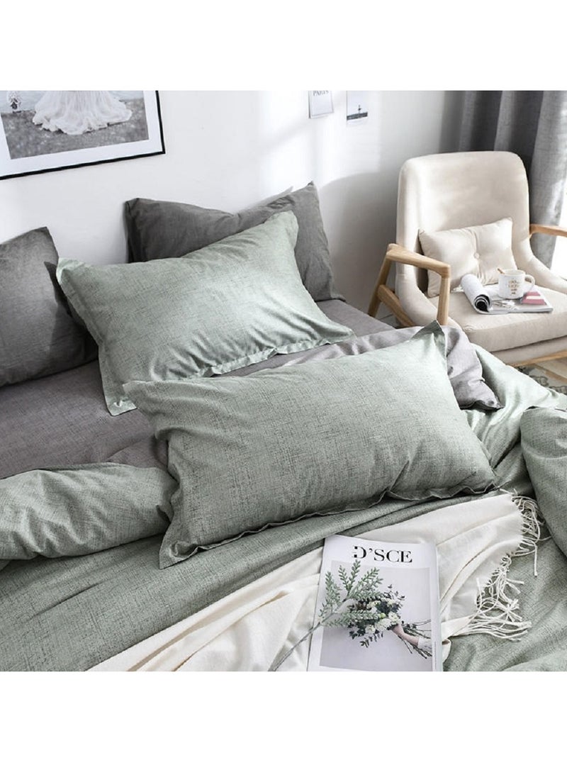 Sharpdo 4-Piece Bedding Set Sheet set Comforter Set Luxurious Cotton and Soft Microfiber with 1 Duvet/Quilt Cover And 1 Flat sheet And 2 Pillowcases King 2.2m bed (220*240cm)  - Image 5