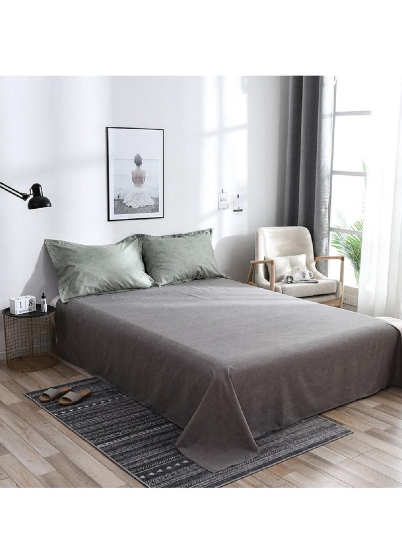 4-Piece Bedding Set Sheet set Comforter Set Luxurious Cotton and Soft Microfiber with 1 Duvet/Quilt Cover And 1 Flat sheet And 2 Pillowcases King 2.2m bed (220*240cm)